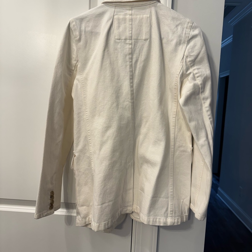 NWT J Crew Women's Long Denim Blazer 100% Cotton Size 6 - Picture 2 of 4